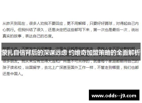 蒙扎自信背后的深谋远虑 约维奇加盟策略的全面解析