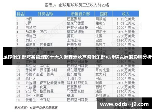 足球俱乐部财务管理的十大关键要素及其对俱乐部可持续发展的影响分析